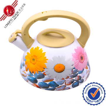 Whistling Elegant Decal Enamel Kettle/Teapot